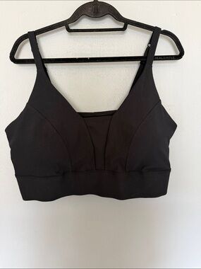 Old Navy PowerSoft Ribbed Longline V-Neck Sports Bra - Black 2X